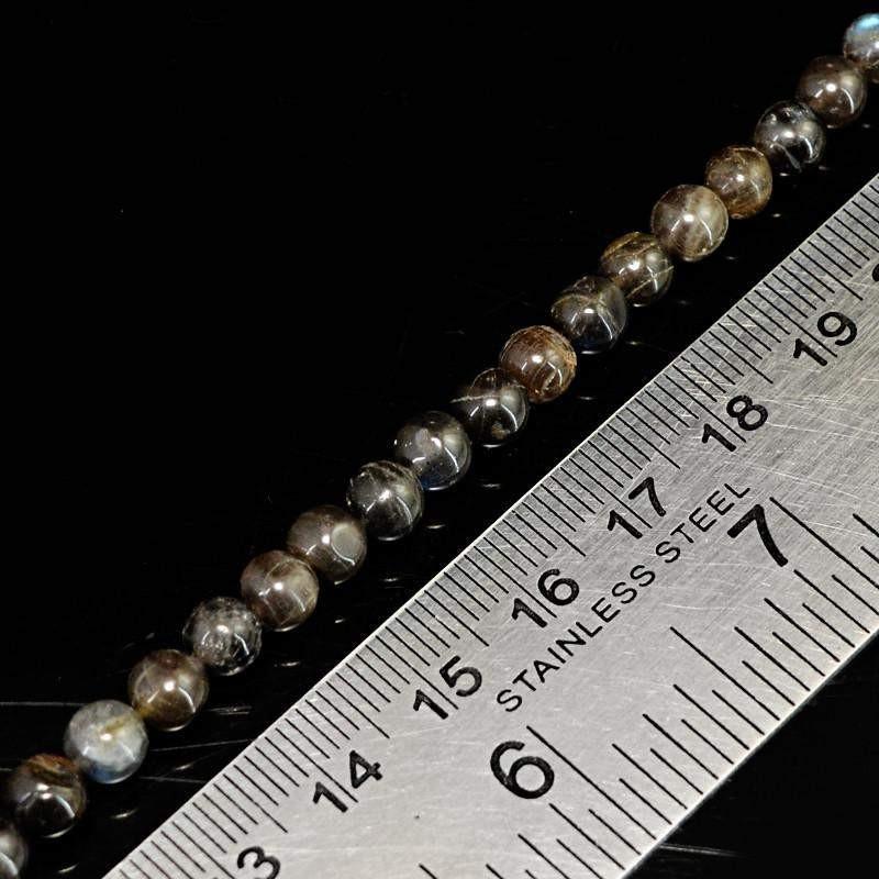 gemsmore:Natural Untreated Labradorite Beads Strand