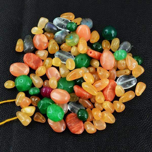 gemsmore:Natural Untreated Mix Gemstone Drilled Beads Lot