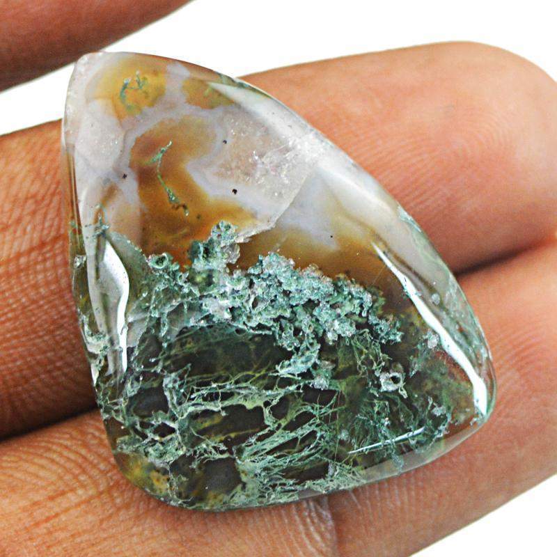 gemsmore:Natural Untreated Moss Agate Loose Gemstone