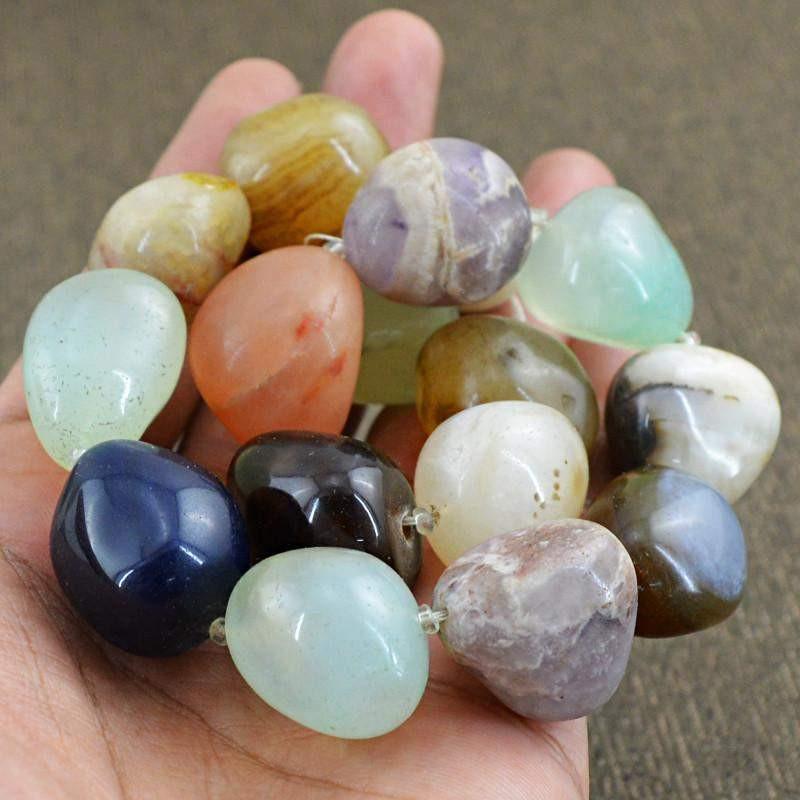 gemsmore:Natural Untreated Multi Gemstone Drilled Beads Strand