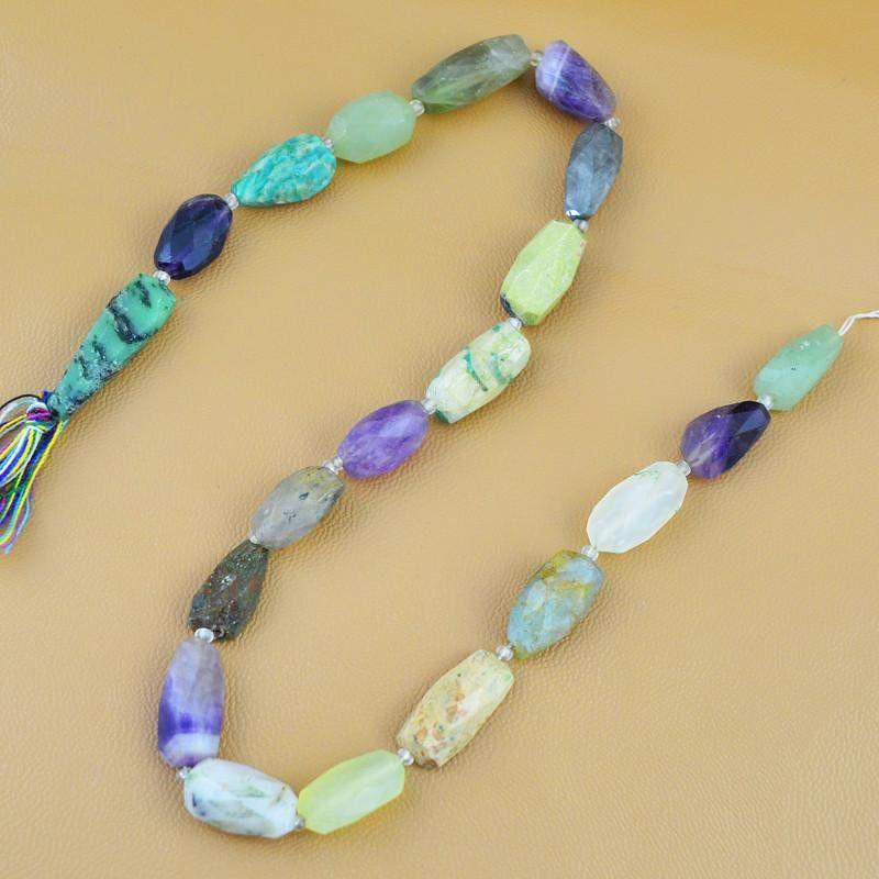 gemsmore:Natural Untreated Multi Gemstone Faceted Beads Strand