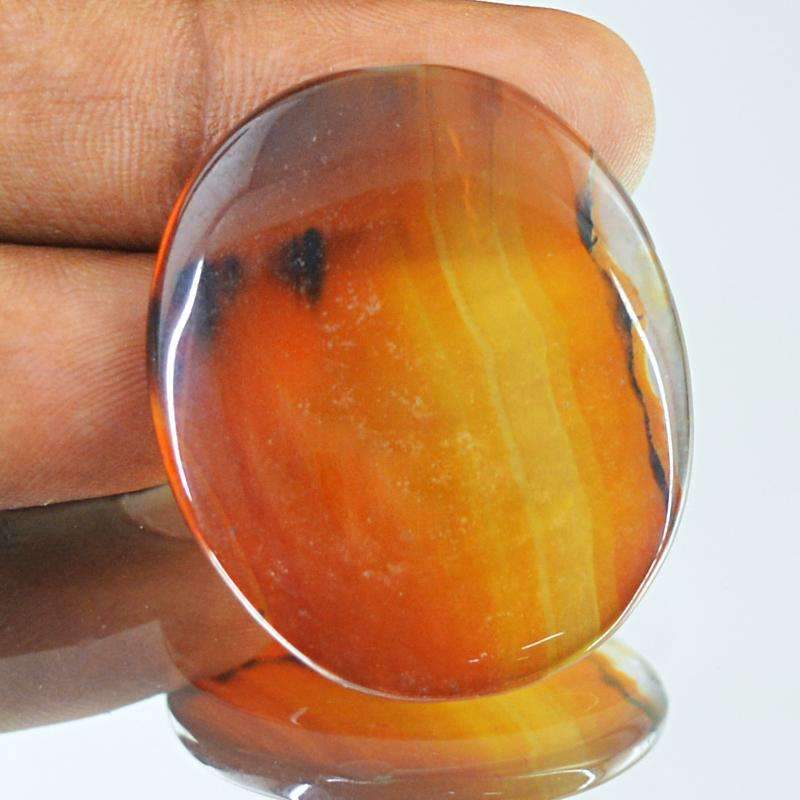 gemsmore:Natural Untreated Onyx Gemstone - Oval Shape