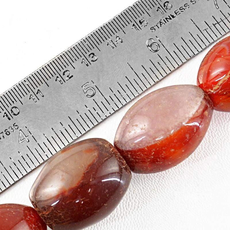 gemsmore:Natural Untreated Orange Onyx Beads Strand