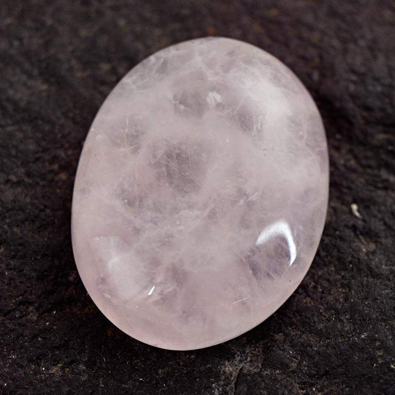 gemsmore:Natural Untreated Pink Rose Quartz Oval Shape Gemstone