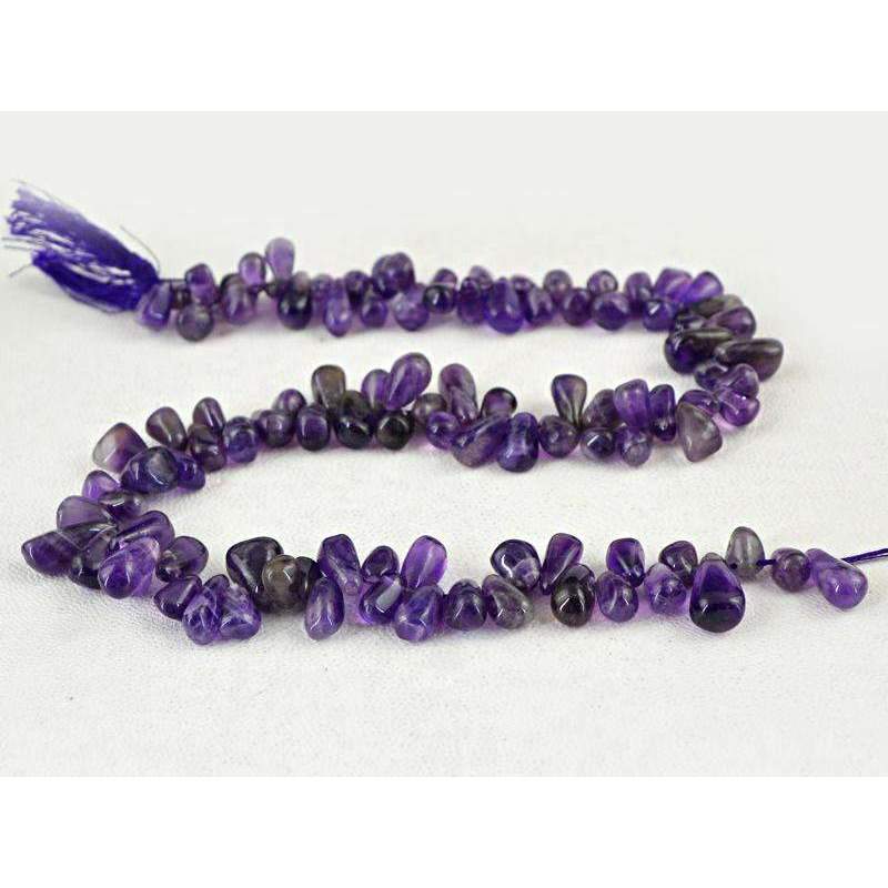 gemsmore:Natural Untreated Purple Amethyst Drilled Beads Strand