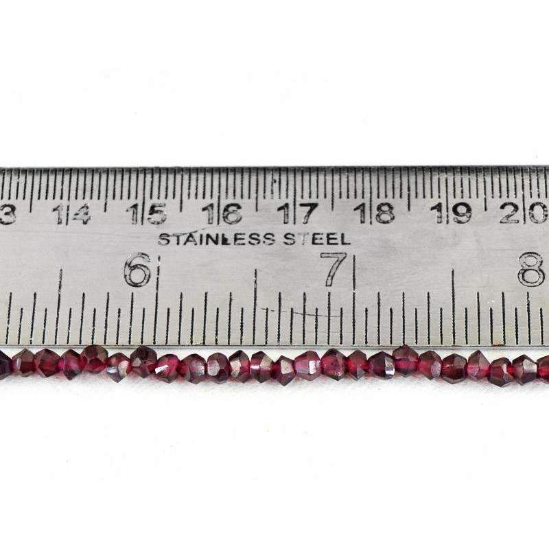 gemsmore:Natural Untreated Red Garnet Drilled Round Cut Beads Strand