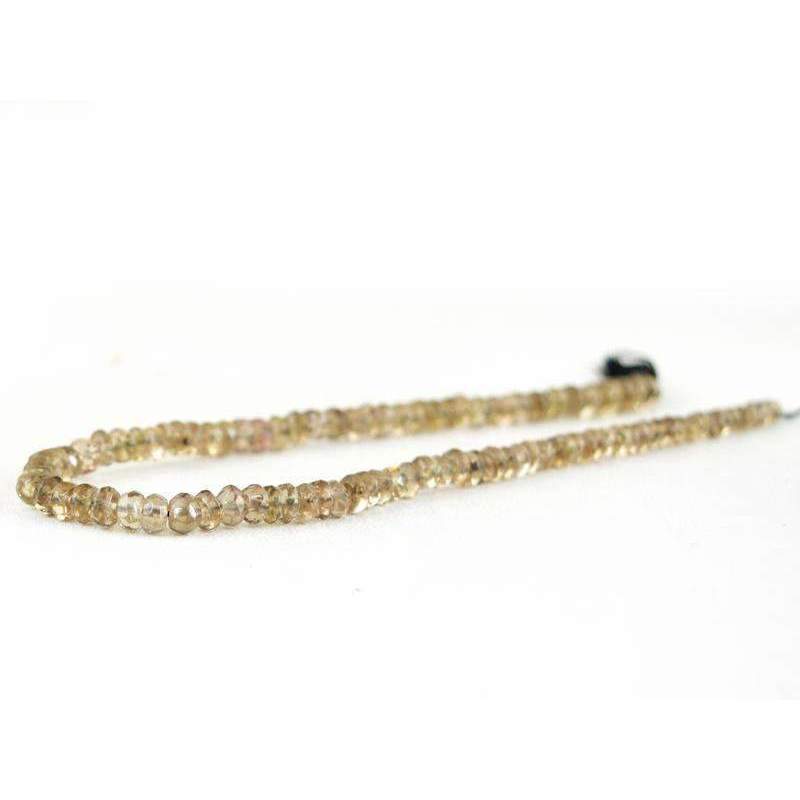 gemsmore:Natural Untreated Smoky Quartz Drilled Round Cut Beads Strand