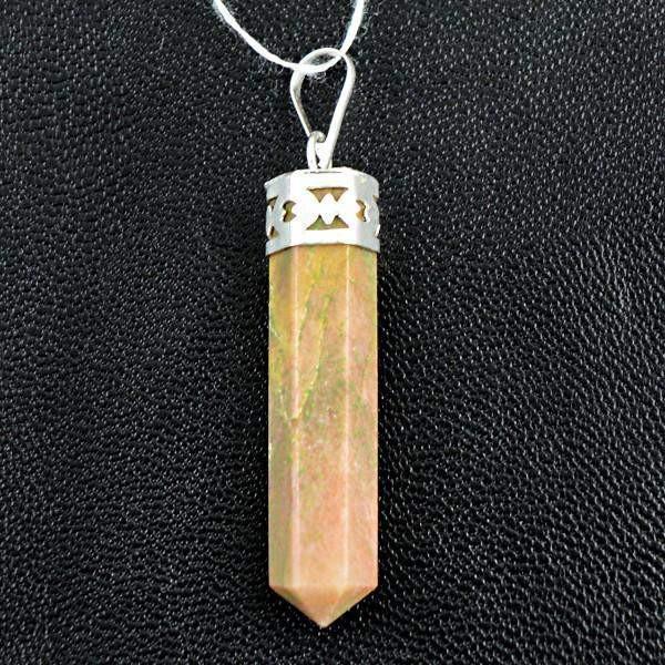 gemsmore:Natural Untreated Unakite Reiki Pure Healing Point Pendant