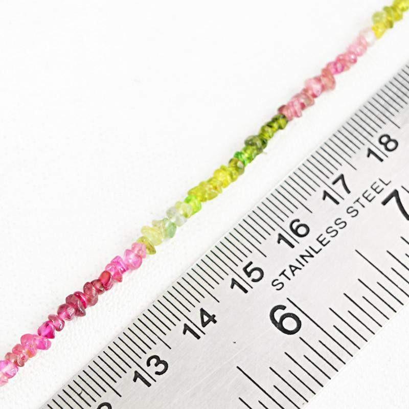 gemsmore:Natural Untreated Watermelon Tourmaline Drilled Beads Strand