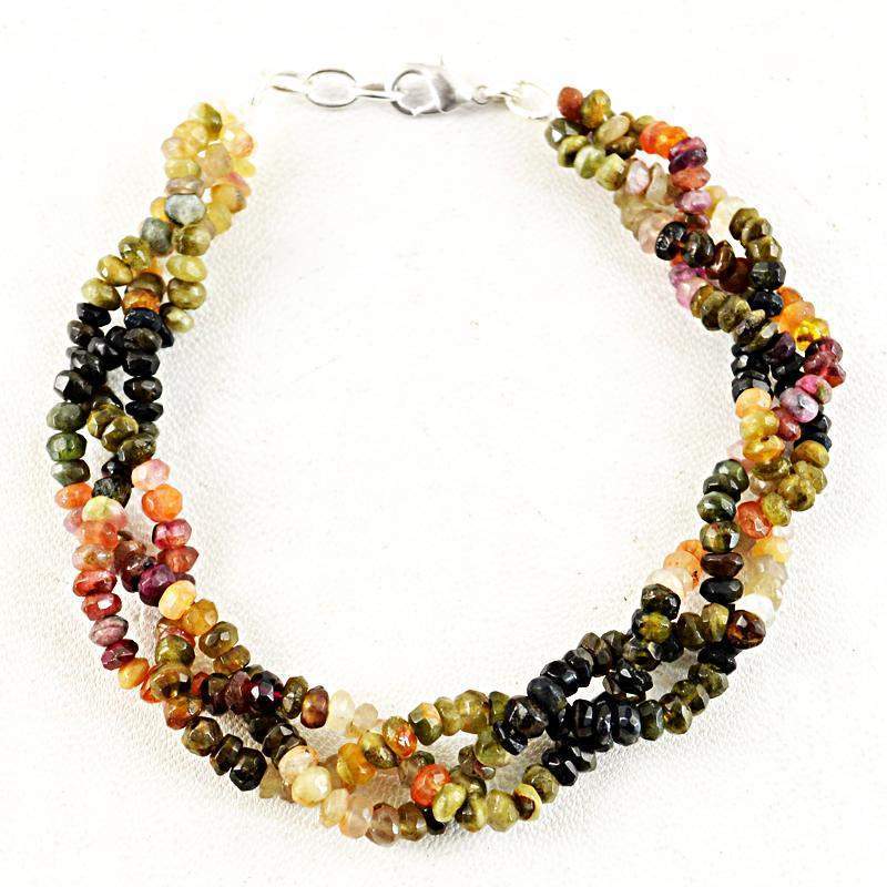 gemsmore:Natural Watermelon Tourmaline Bracelet Round Beads