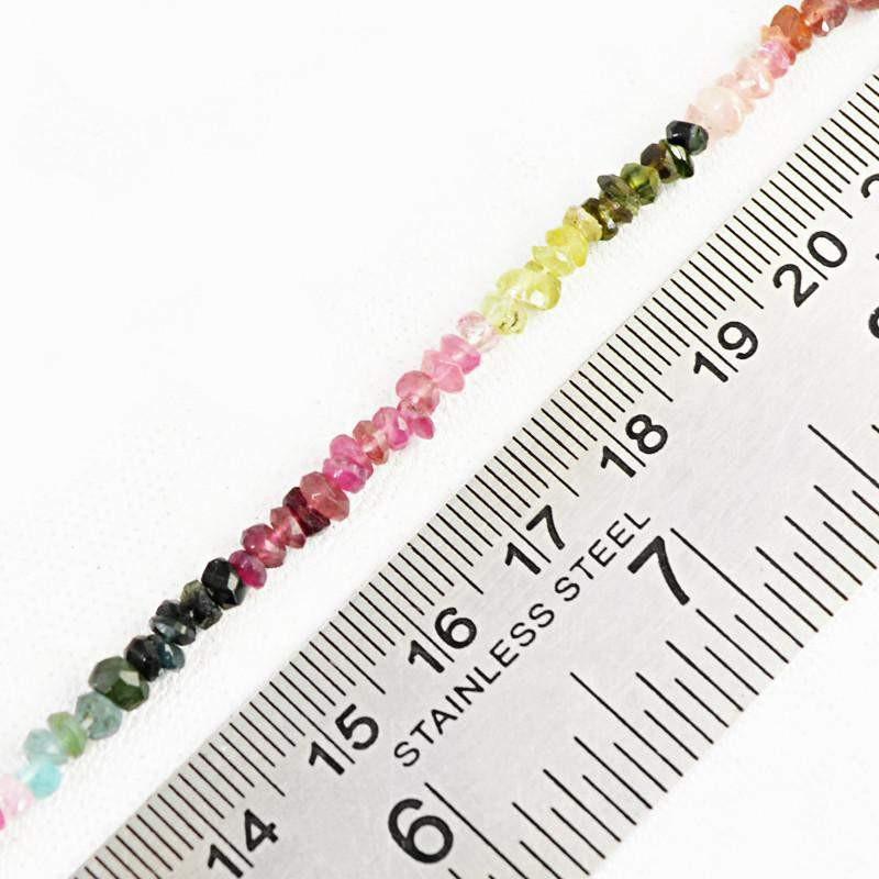 gemsmore:Natural Watermelon Tourmaline Drilled Beads Strand