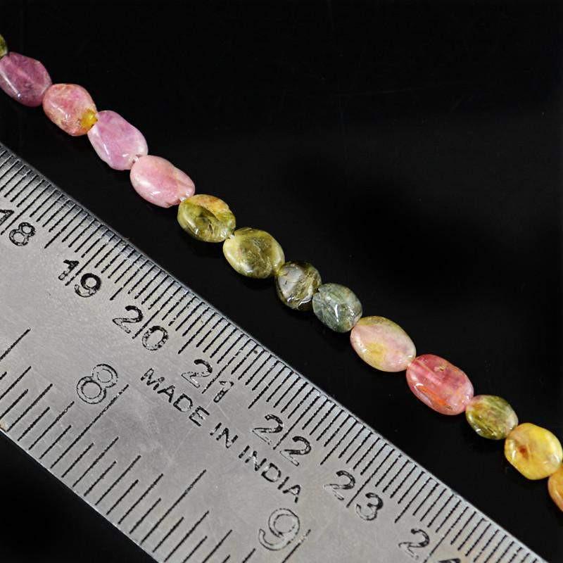 gemsmore:NAtural Watermelon Tourmaline Drilled Beads Strand