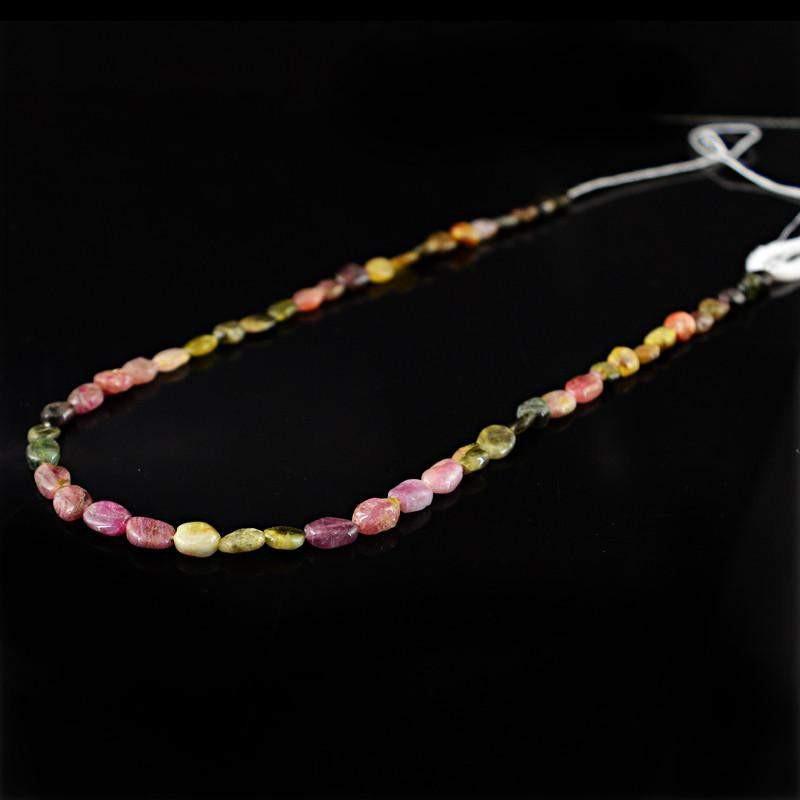 gemsmore:NAtural Watermelon Tourmaline Drilled Beads Strand
