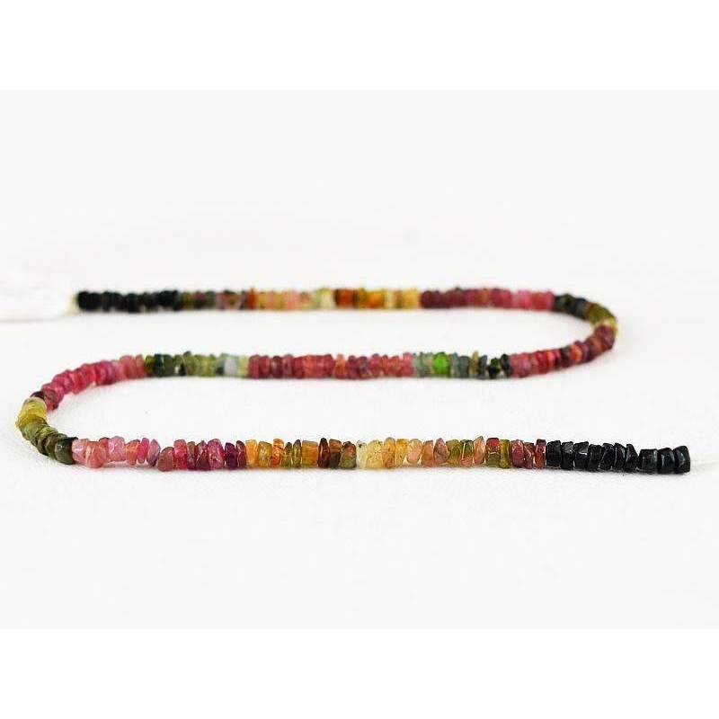 gemsmore:Natural Watermelon Tourmaline Drilled Beads Strand