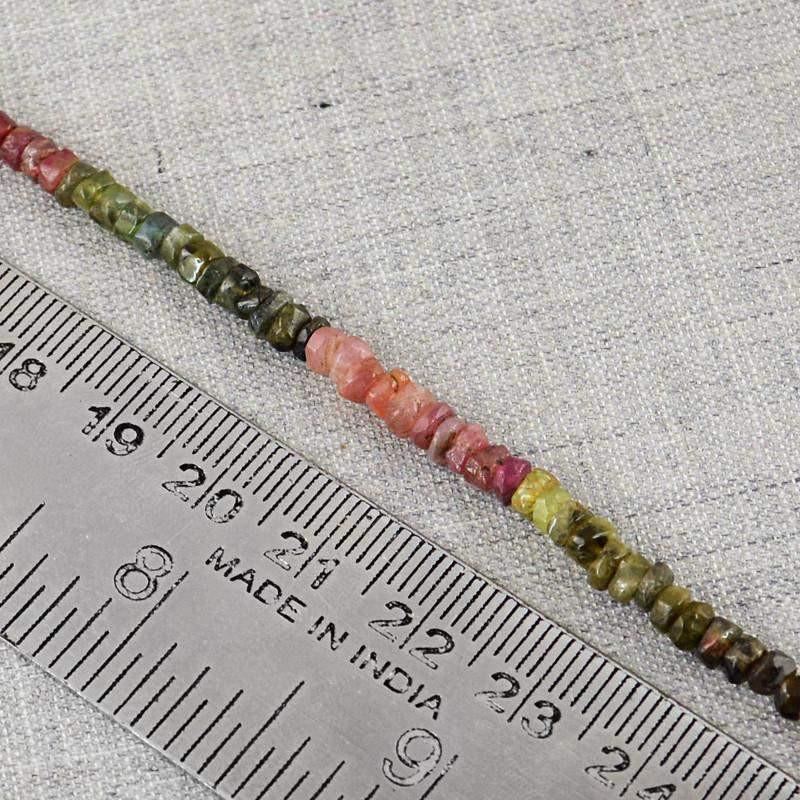 gemsmore:Natural Watermelon Tourmaline Faceted Beads Strand