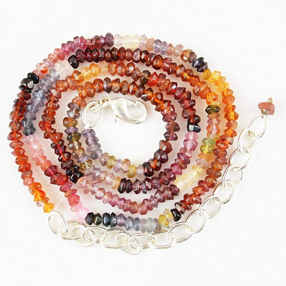 gemsmore:Natural Watermelon Tourmaline Necklace Untreated Round Faceted Beads