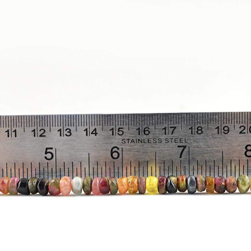 gemsmore:Natural Watermelon Tourmaline Untreated Beads Strand