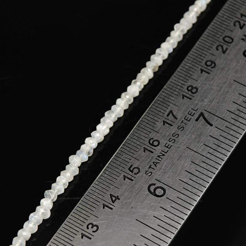 gemsmore:Natural White Moonstone Faceted Beads Strand