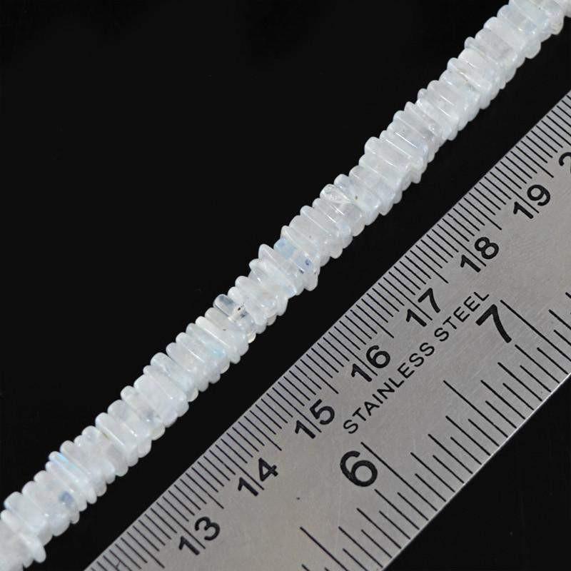 gemsmore:Natural White Moonstone Untreated Beads Strand
