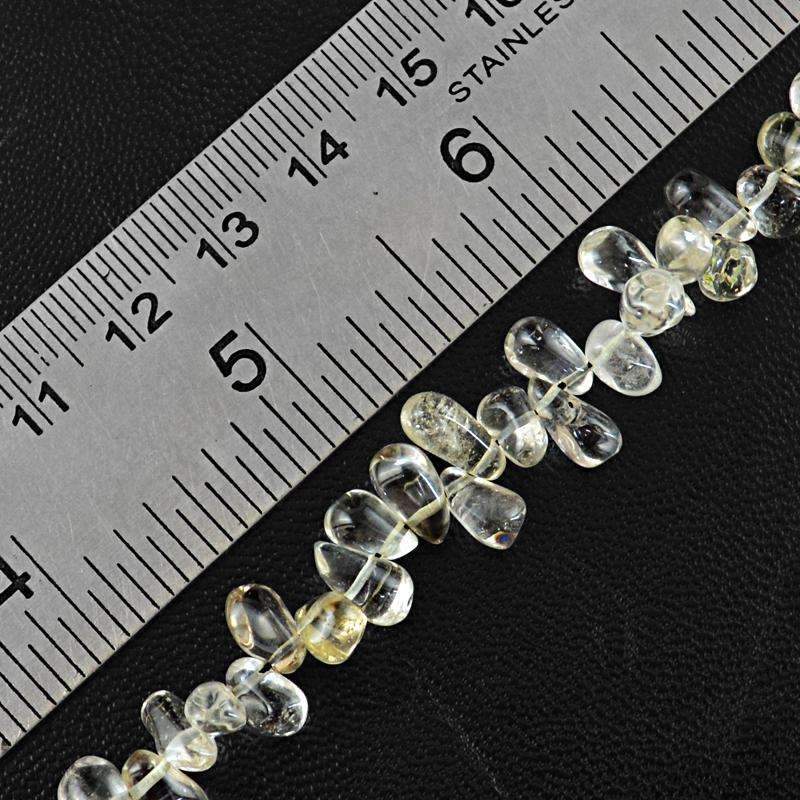 gemsmore:Natural White Quartz Beads Strand - Drilled