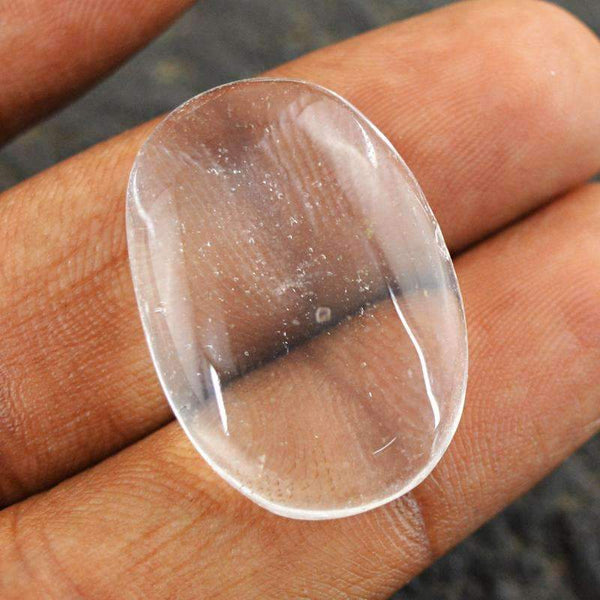 gemsmore:Natural White Quartz Gemstone Untreated Oval Shape