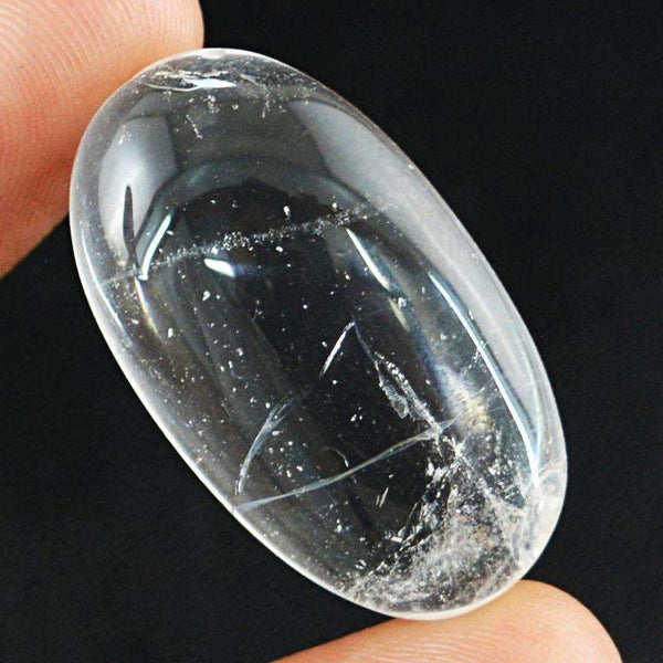 gemsmore:Natural White Quartz Gemstone Untreated Oval Shape