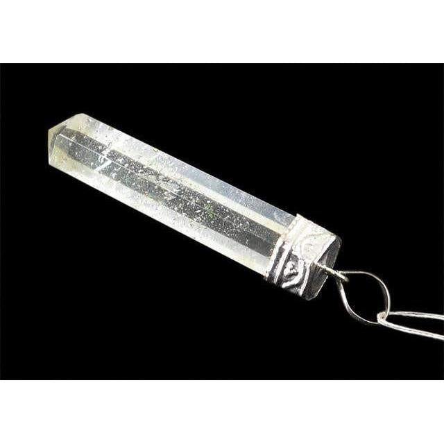 gemsmore:Natural White Quartz Healing Point Pendant