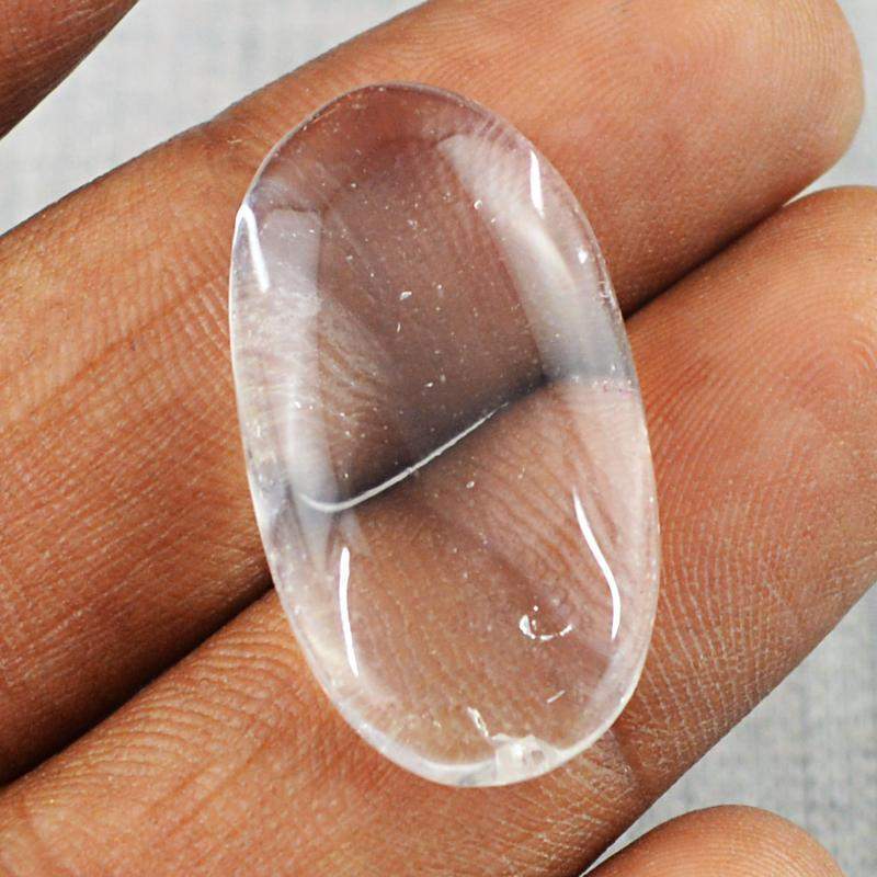gemsmore:Natural White Quartz Oval Shape Loose Gemstone