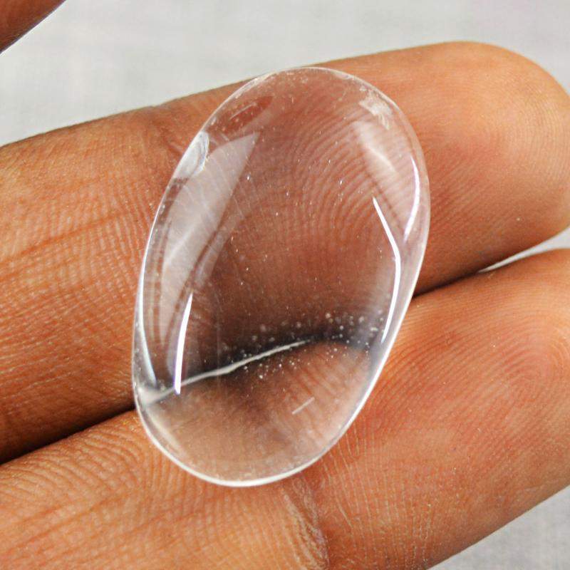 gemsmore:Natural White Quartz Oval Shape Loose Gemstone