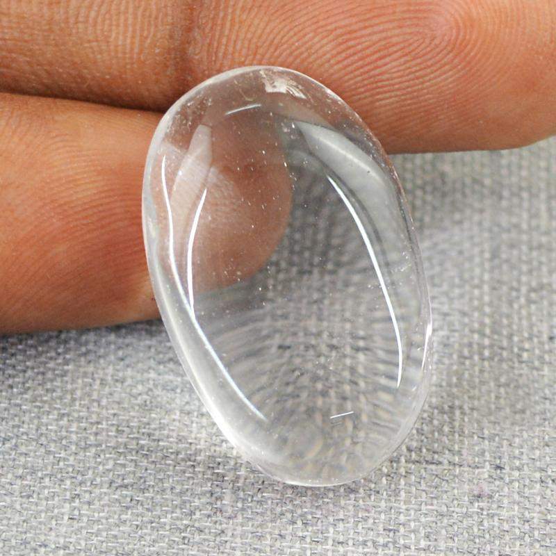 gemsmore:Natural White Quartz Oval Shape Loose Gemstone
