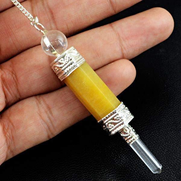 gemsmore:Natural Yellow Aventurine Healing Pendulum