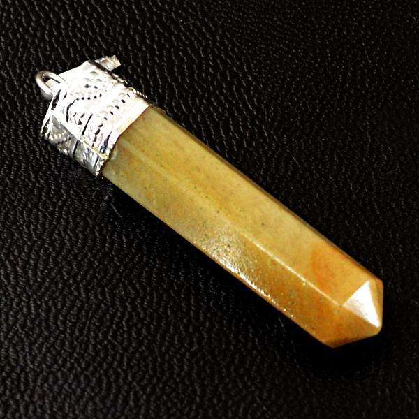 gemsmore:Natural Yellow Aventurine Healing Point Pendant