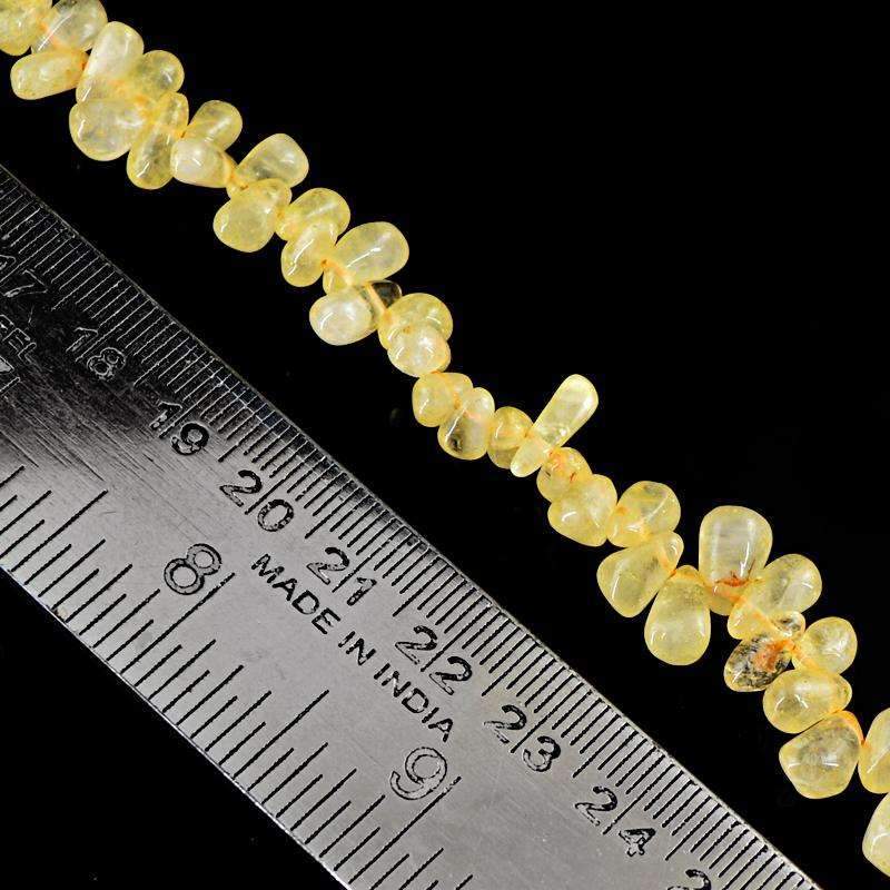 gemsmore:Natural Yellow Citrine Beads Strand - Untreated Drilled