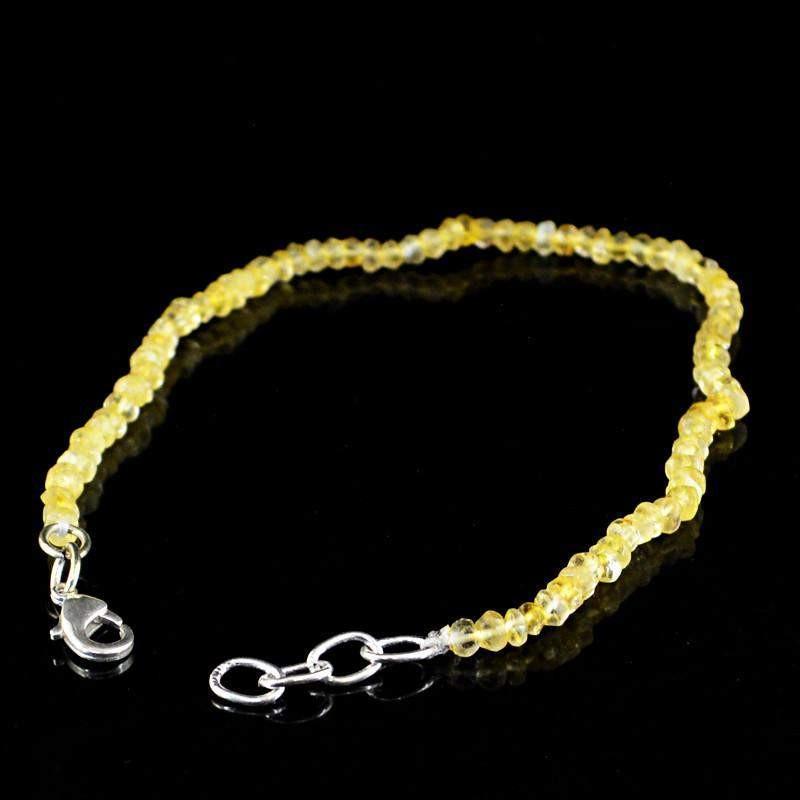 gemsmore:Natural Yellow Citrine Bracelet Faceted Beads