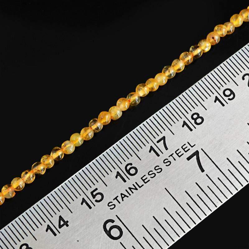 gemsmore:Natural Yellow Citrine Round Beads Strand