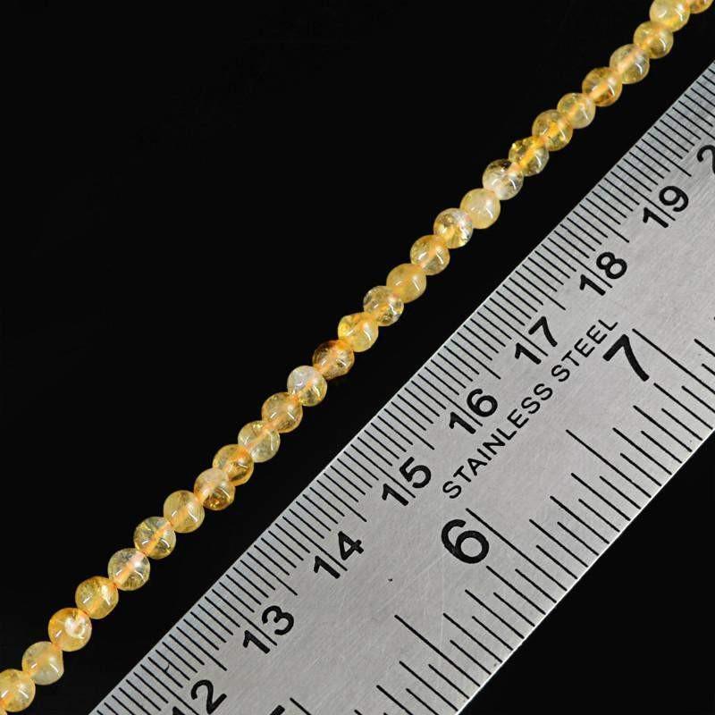 gemsmore:Natural Yellow Citrine Untreated Drilled Beads Strand