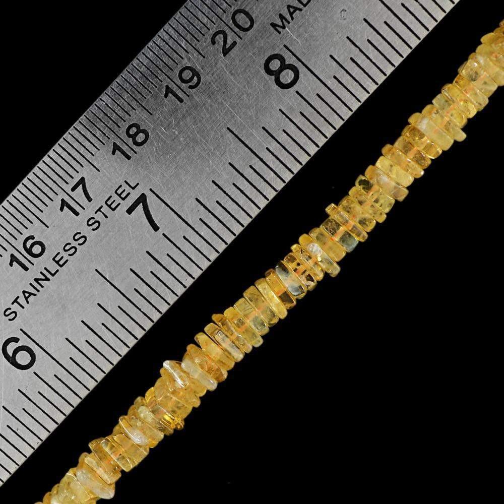 gemsmore:Natural Yellow Citrine Untreated Drilled Beads Strand
