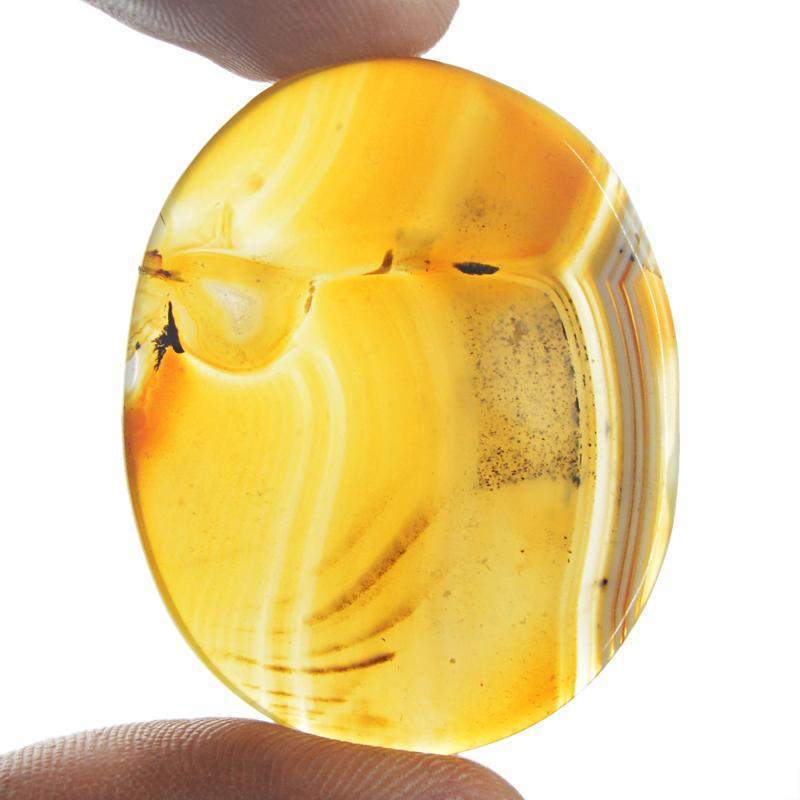 gemsmore:Natural Yellow Onyx Oval Shape Loose Gemstone