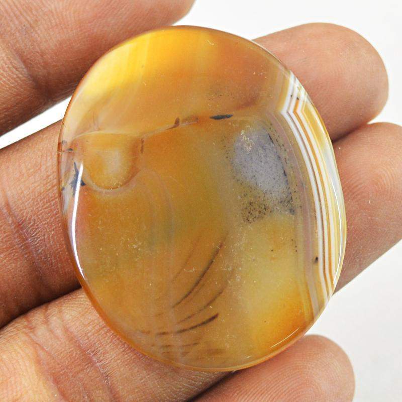 gemsmore:Natural Yellow Onyx Oval Shape Loose Gemstone