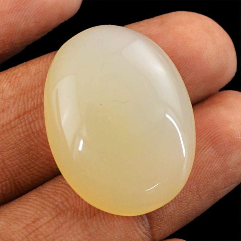 gemsmore:Natural Yellow Onyx Oval Shape Untreated Gemstone