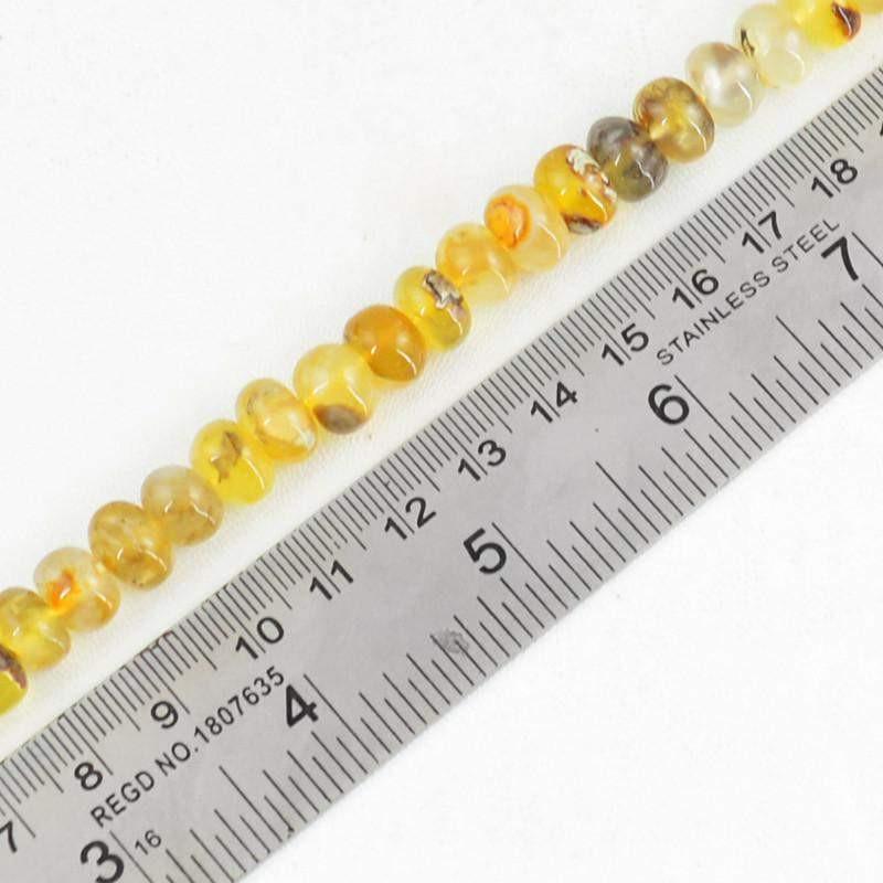 gemsmore:Natural Yellow Onyx Unheated Round Beads Strand