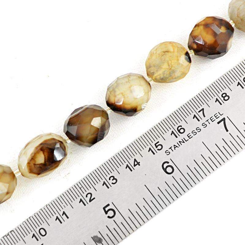 gemsmore:Onyx Beads Strand Natural Faceted Drilled