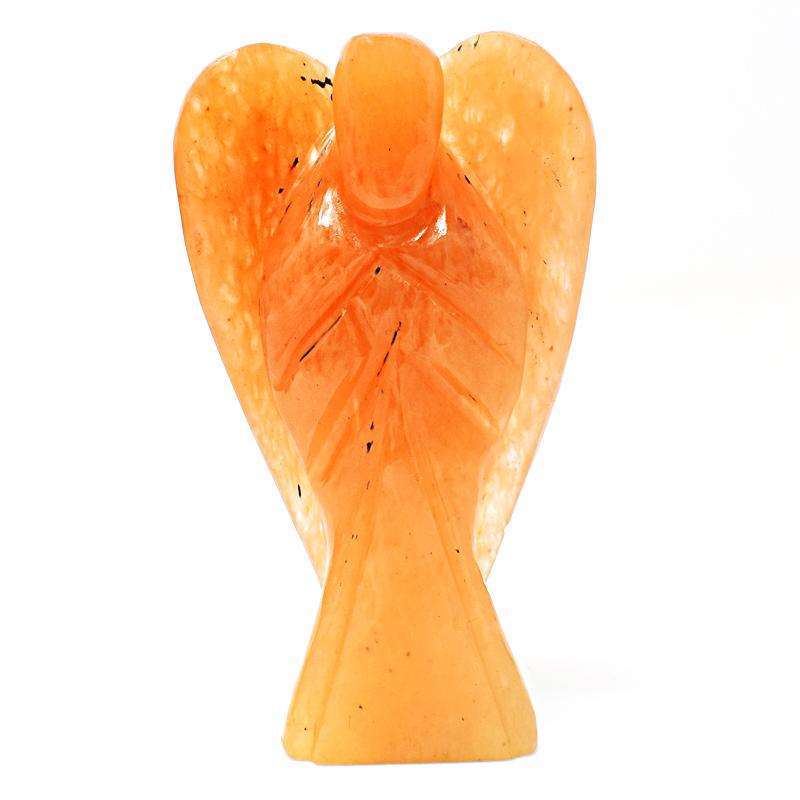 gemsmore:Orange Aventurine Hand Carved Healing Angel - Genuine