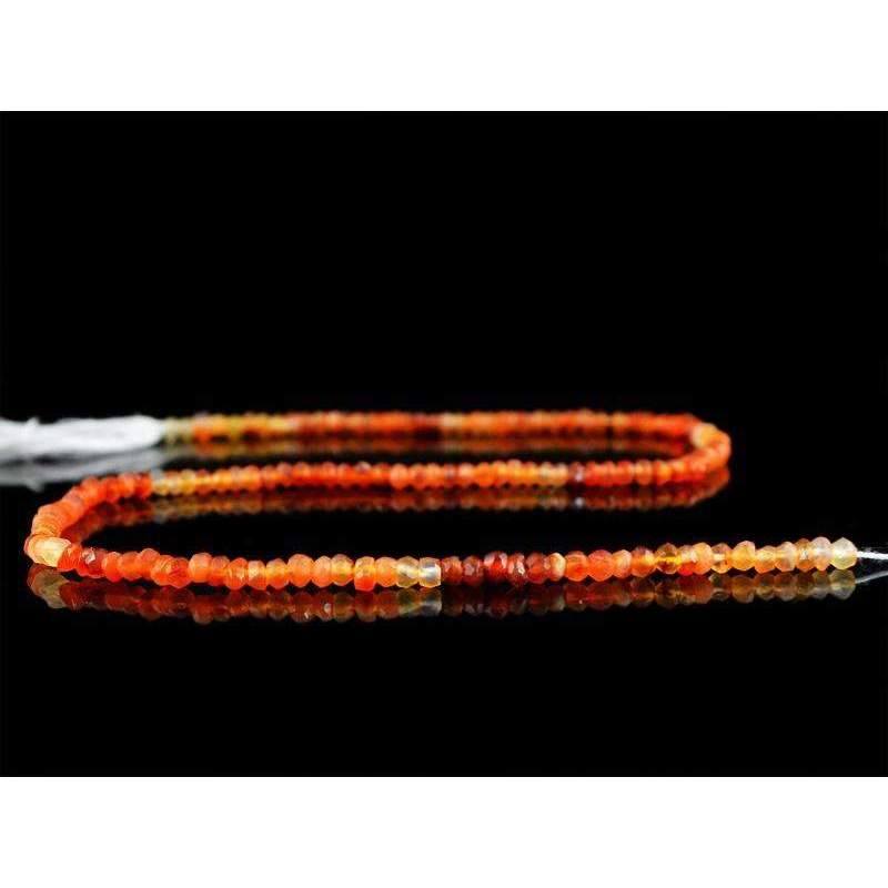 gemsmore:Orange Carnelian Drilled Beads Strand - Natural Round Shape Faceted