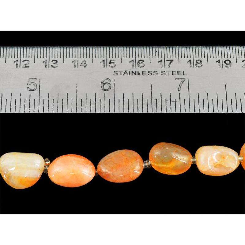 gemsmore:Orange Onyx Beads Strand Natural Untreated Drilled