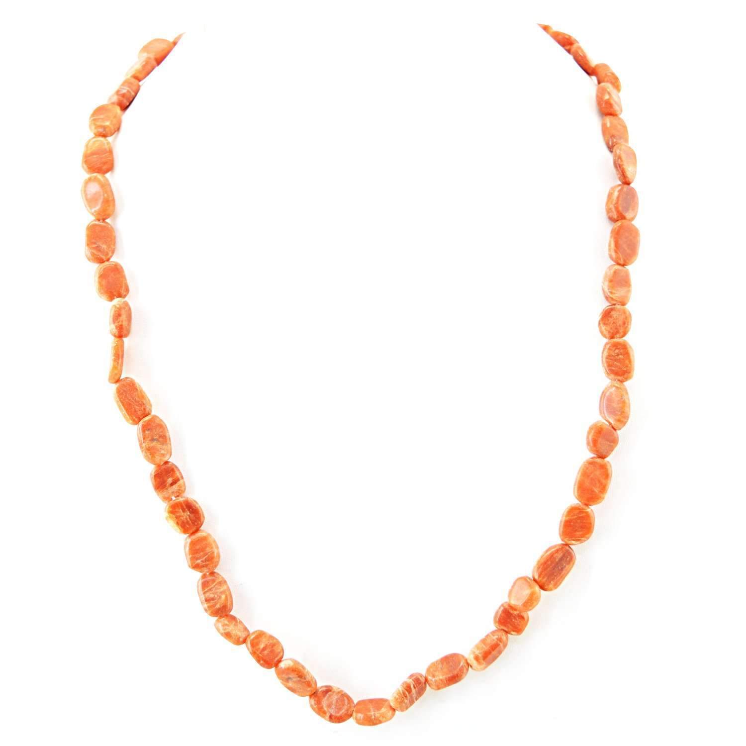gemsmore:Oval Shape Jasper Necklace Natural Untreated Beads