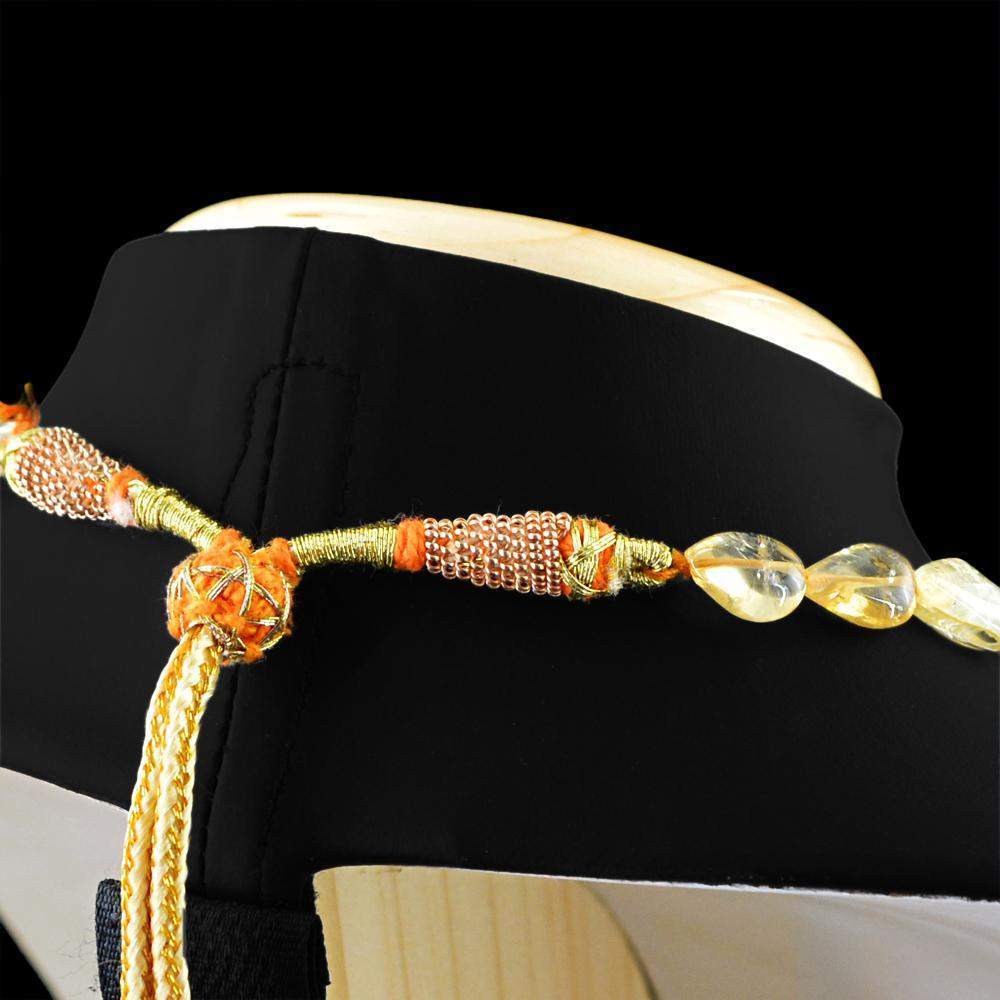 gemsmore:Pear Shape Yellow Citrine Necklace Natural Untreated Beads