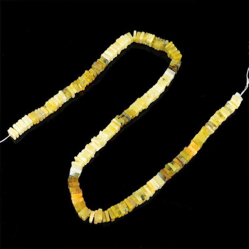 gemsmore:Peruvian Opal Beads Strand Natural Untreated Drilled