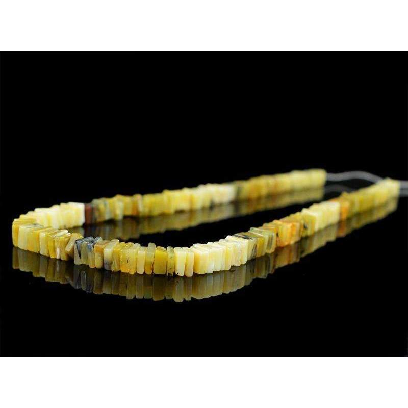 gemsmore:Peruvian Opal Drilled Beads Strand Natural Untreated