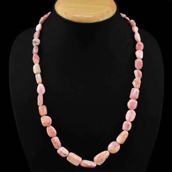 gemsmore:Pink Australian Opal Necklace Natural 20 Inches Long Untreated Beads